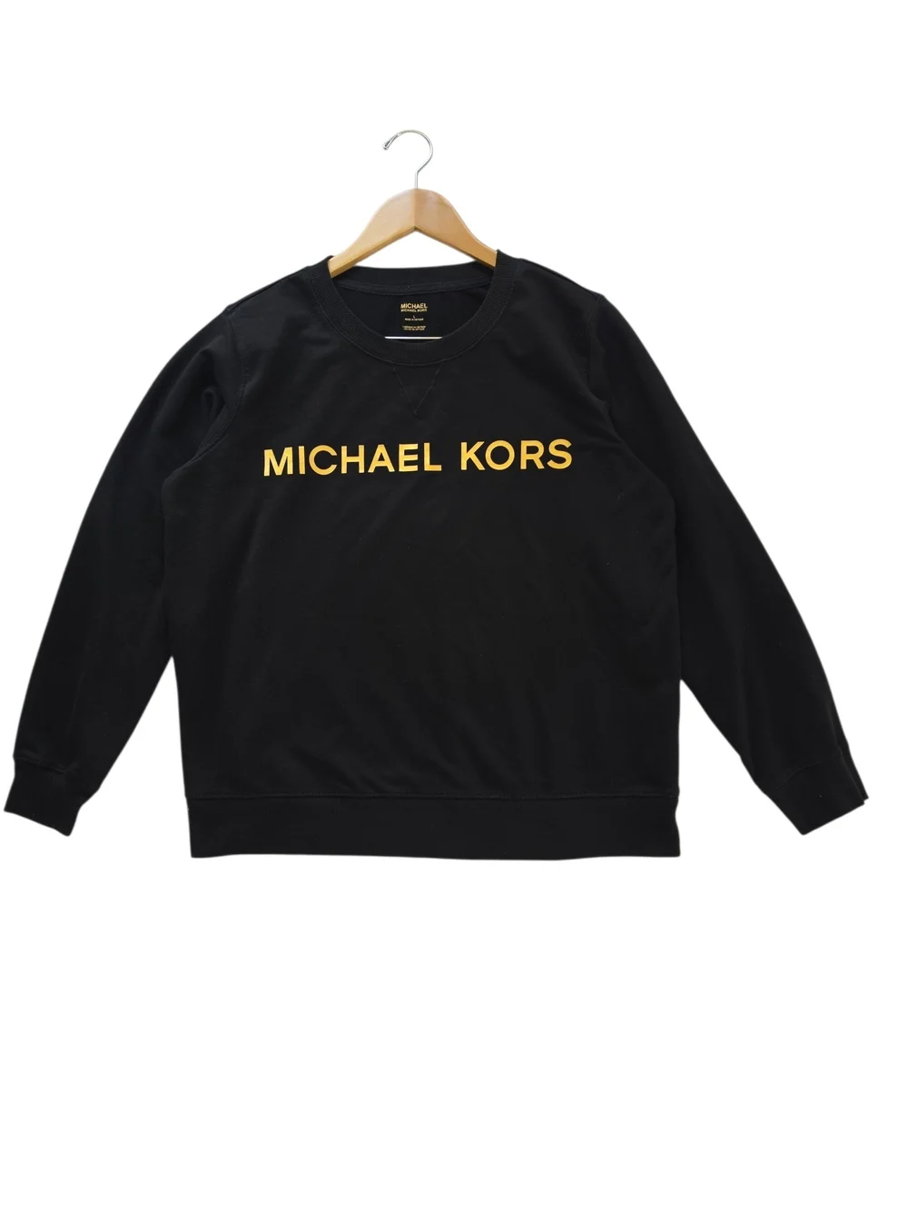 Michael Kors Black Crewneck Sweatshirt with Gold Logo